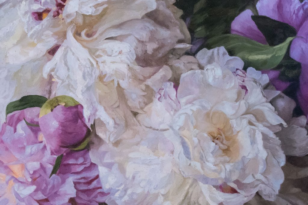 Peonies I an Original Oil Painting by Julie Derby